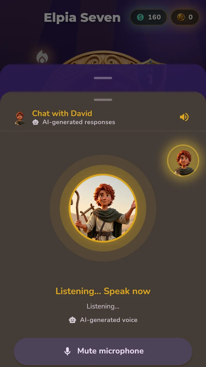 Elpia Live: voice conversation with your Bible mentor